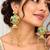 Mint Pink Green Stone Jhumka Earrings, Indian Kashmiri Bridal Earrings