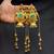 Mint Pink Green Stone Jhumka Earrings, Indian Kashmiri Bridal Earrings