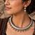Oxidized Silver Hasli Necklace Set, Tribal Choker Jewelry, Indian Necklace and Earrings with ghungroo drops