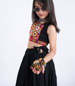Navaratri special gamthi lace & patchwork lehenga with blouse for kids