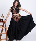 Navaratri special printed patch work lehenga & blouse for kids