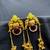 Long Indian Chandelier Kashmiri Earrings, Green Red Stone Bridal Earrings