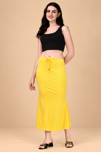 YELLOW HEAVY IMPORTANT SPANDEX LYCRA SAREE SHAPEWEAR FOR WOMENS 