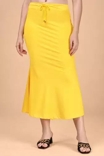YELLOW HEAVY IMPORTANT SPANDEX LYCRA SAREE SHAPEWEAR FOR WOMENS 