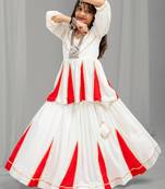 Navaratri special golden lace & kali work lehenga with top for kids