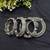 Oxidized Silver Kada Set of 4, Indian Tribal Bangles, Oxidized Brass Bangle Set