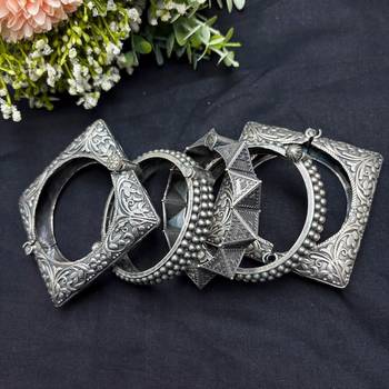 Statement Oxidized openable Kada Bangle Set of 5,Boho Navratri Jewelry 4
