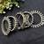 Oxidized Silver Kada Bangle Set of 5, Indian Tribal Bangles, Boho Antique Silver Bracelet Set