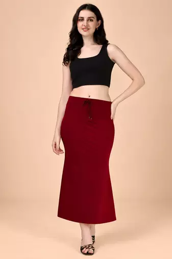 MAROON HEAVY IMPORTANT SPANDEX LYCRA SAREE SHAPEWEAR FOR WOMENS 