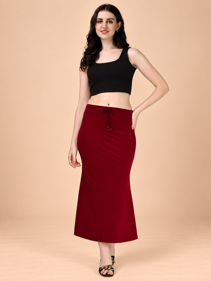 MAROON HEAVY IMPORTANT SPANDEX LYCRA  SAREE SHAPEWEAR FOR WOMENS 