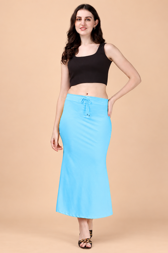 SKY BLUE HEAVY IMPORTANT SPANDEX LYCRA SAREE SHAPEWEAR FOR WOMENS 