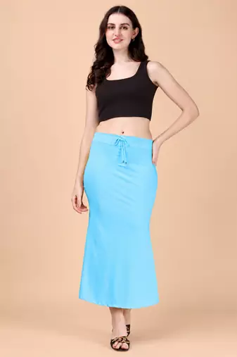 SKY BLUE HEAVY IMPORTANT SPANDEX LYCRA SAREE SHAPEWEAR FOR WOMENS 