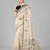 Beige woven linen saree with blouse