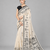 Beige woven linen saree with blouse