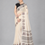 Beige woven linen saree with blouse
