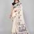 Beige woven linen saree with blouse