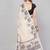 Beige woven linen saree with blouse
