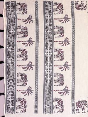 Beige woven linen saree with blouse 4
