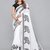White woven linen saree with blouse