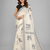 Beige woven linen saree with blouse