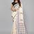 Beige woven linen saree with blouse