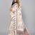 Beige woven linen saree with blouse
