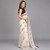 Beige woven linen saree with blouse