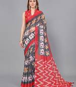 Grey woven linen saree with blouse