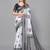 White woven linen saree with blouse