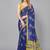 Blue woven linen saree with blouse