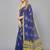 Blue woven linen saree with blouse