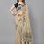 Cream woven linen saree with blouse