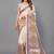 Beige woven linen saree with blouse