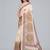 Beige woven linen saree with blouse