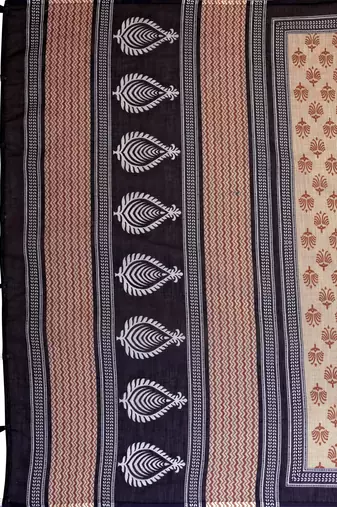 Cream woven linen saree with blouse