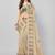 Cream woven linen saree with blouse