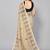 Cream woven linen saree with blouse