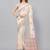 Beige woven linen saree with blouse