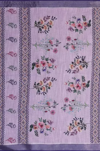 Purple woven linen saree with blouse