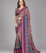 Multicolor woven linen saree with blouse