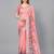 Pink woven linen saree with blouse