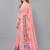 Pink woven linen saree with blouse