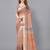 Beige woven linen saree with blouse