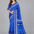 Blue woven linen saree with blouse