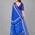 Blue woven linen saree with blouse