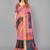Pink woven linen saree with blouse