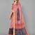 Pink woven linen saree with blouse