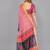 Pink woven linen saree with blouse