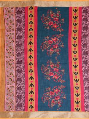 Pink woven linen saree with blouse 4