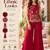 Women's silk blend red embroidered kurti set with palazzo